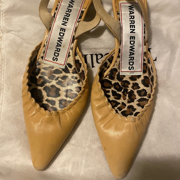 Warren Edwards kitten heel slingback heels - Picture 1 of 10